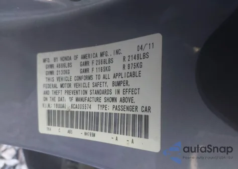 2012 Acura Tl 3.5 z USA, uszkodzony, nr VIN 19UUA8F56CA005574